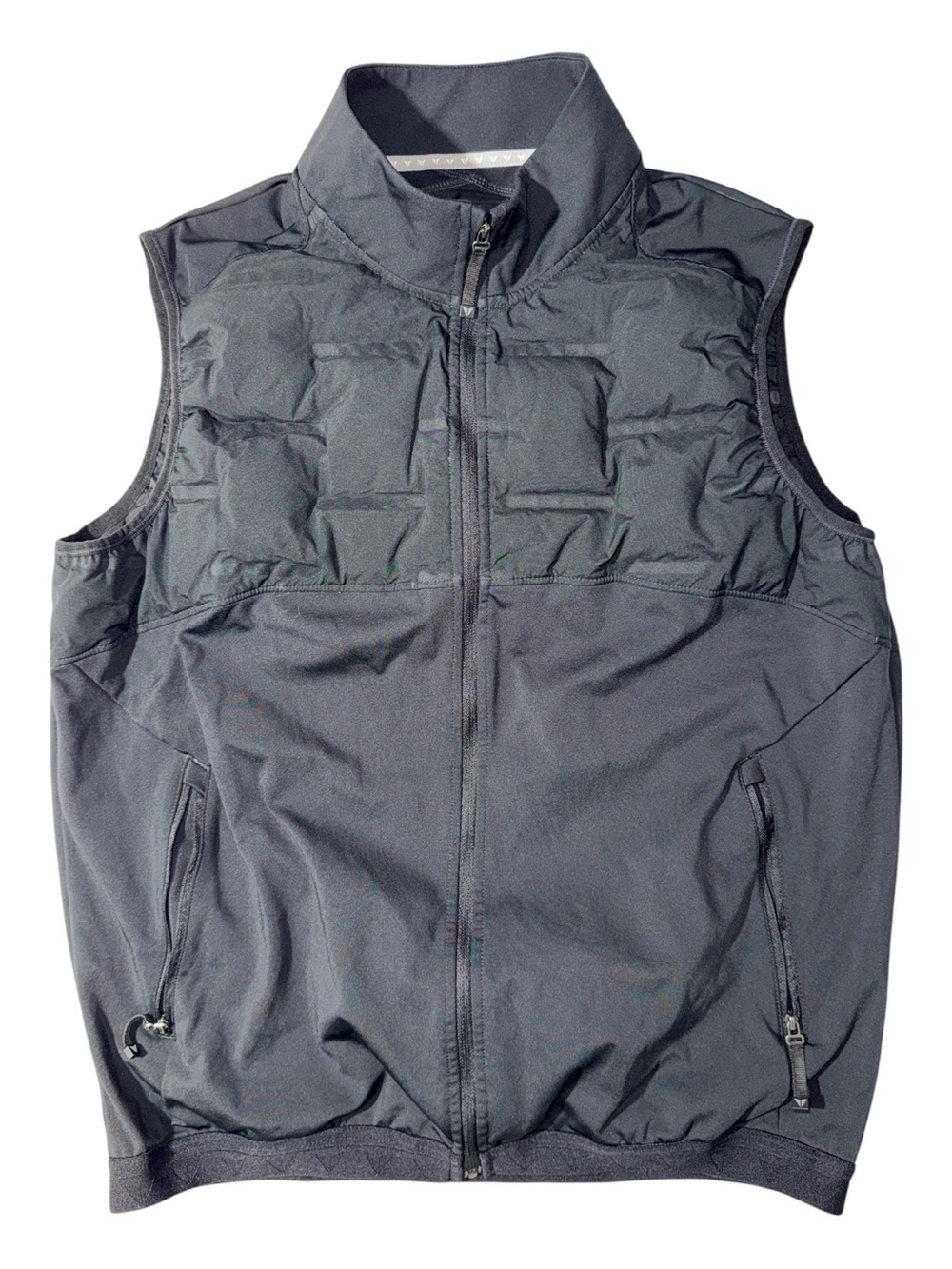 Korsa mens L Large black down fill full zip up athletic vest EUC